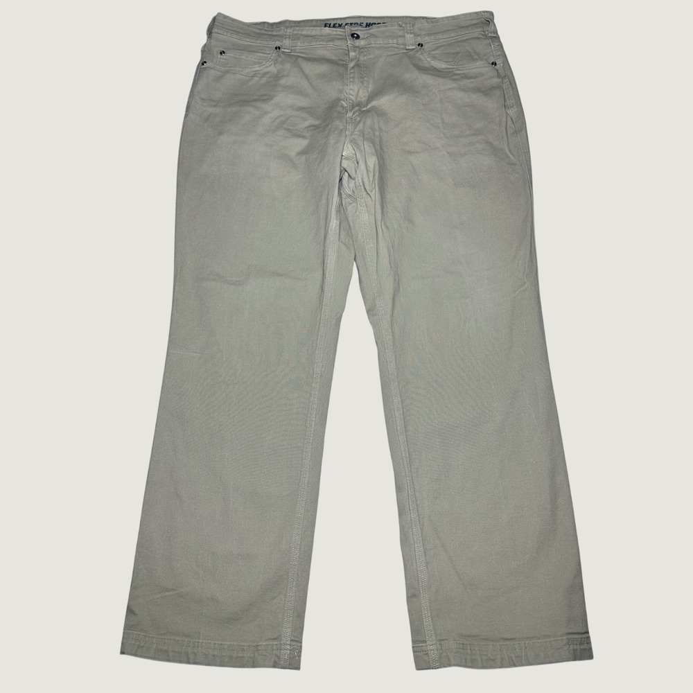 Duluth Flex Fire Hose Pants Mens 40x32* Relaxed Fit Stretch Canvas Khaki Brown